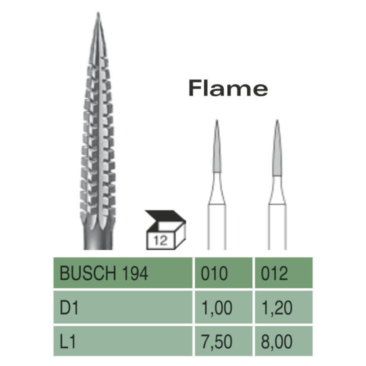 Steel Flame Bur
