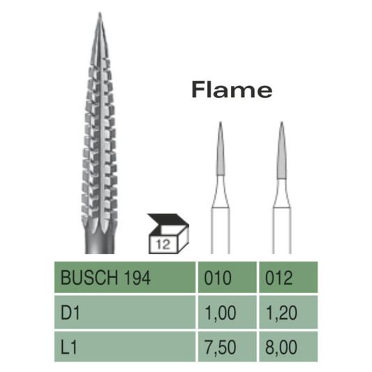 Steel Flame Bur